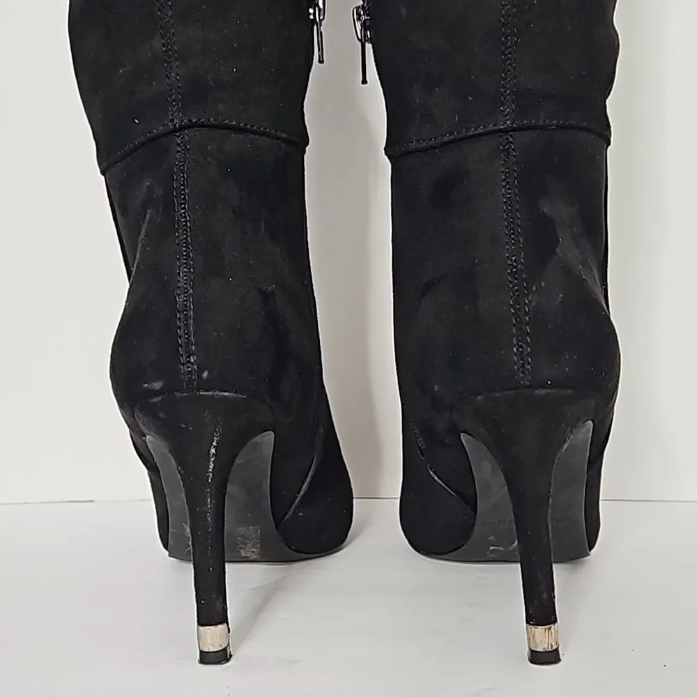 Call It Spring Thigh High Black Boots Nubuck Rosenman Size 6/36